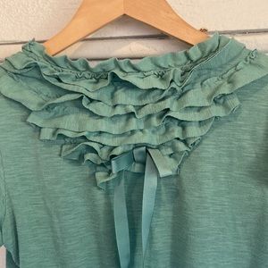 Seafoam Ruffle Shirt, size large